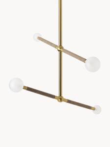 Lampa wisząca Linja Złota skórzana
