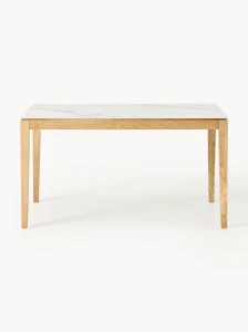 Stół do jadalni o wyglądzie marmuru Westwing Jackson 180 x 90 cm dąb jasny